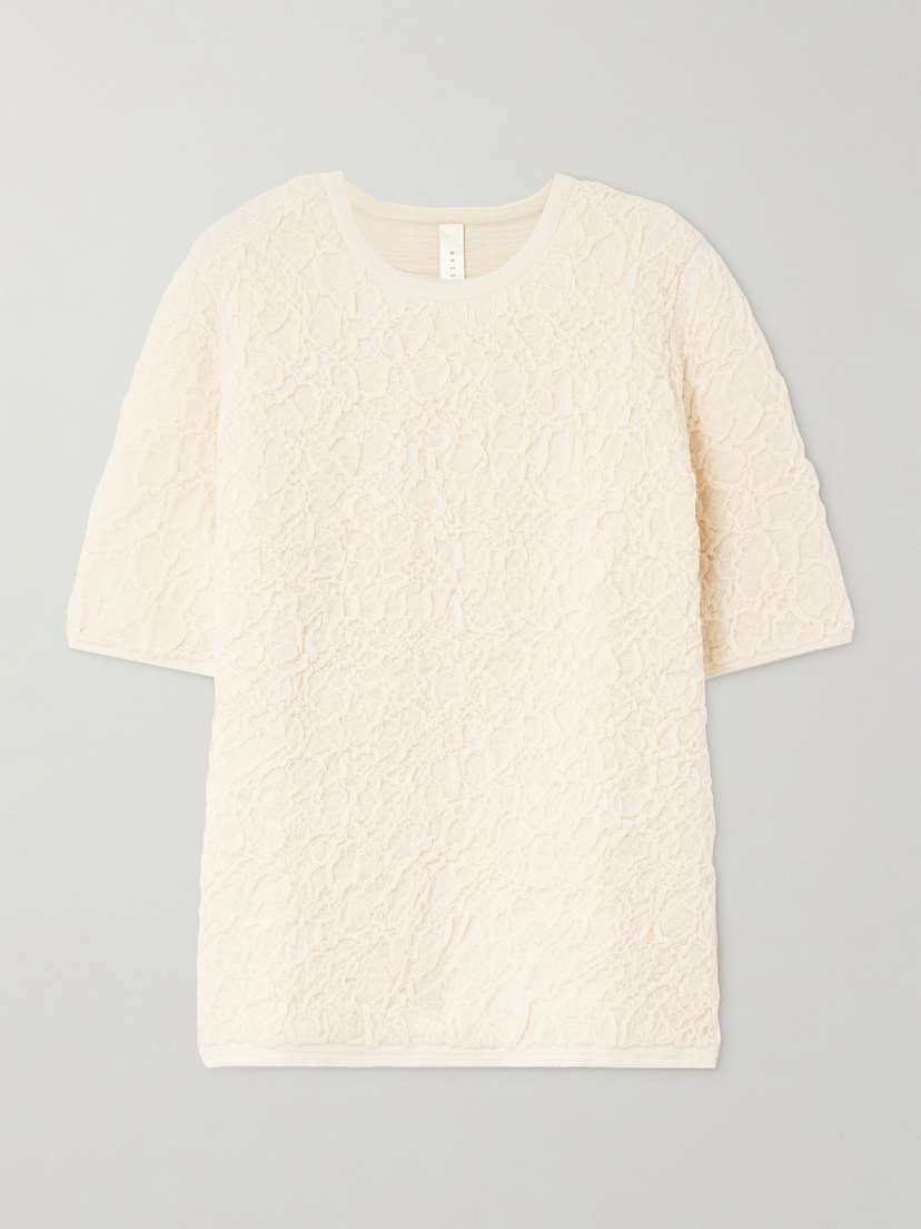 Lauren Manoogian + Net Sustain Stretch-alpaca Cloqué Sweater