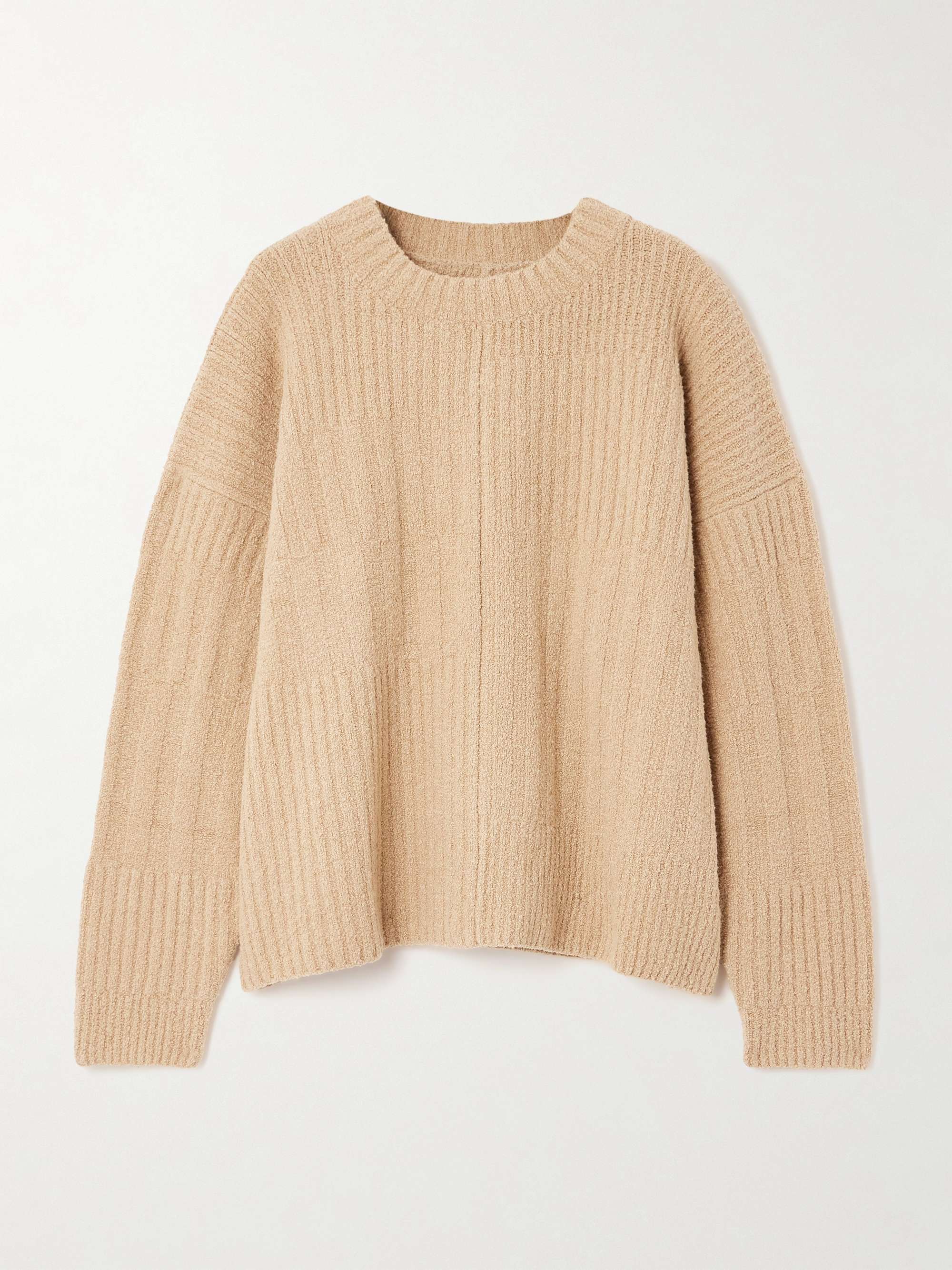 Collage ribbed Pima cotton-blend bouclé sweater