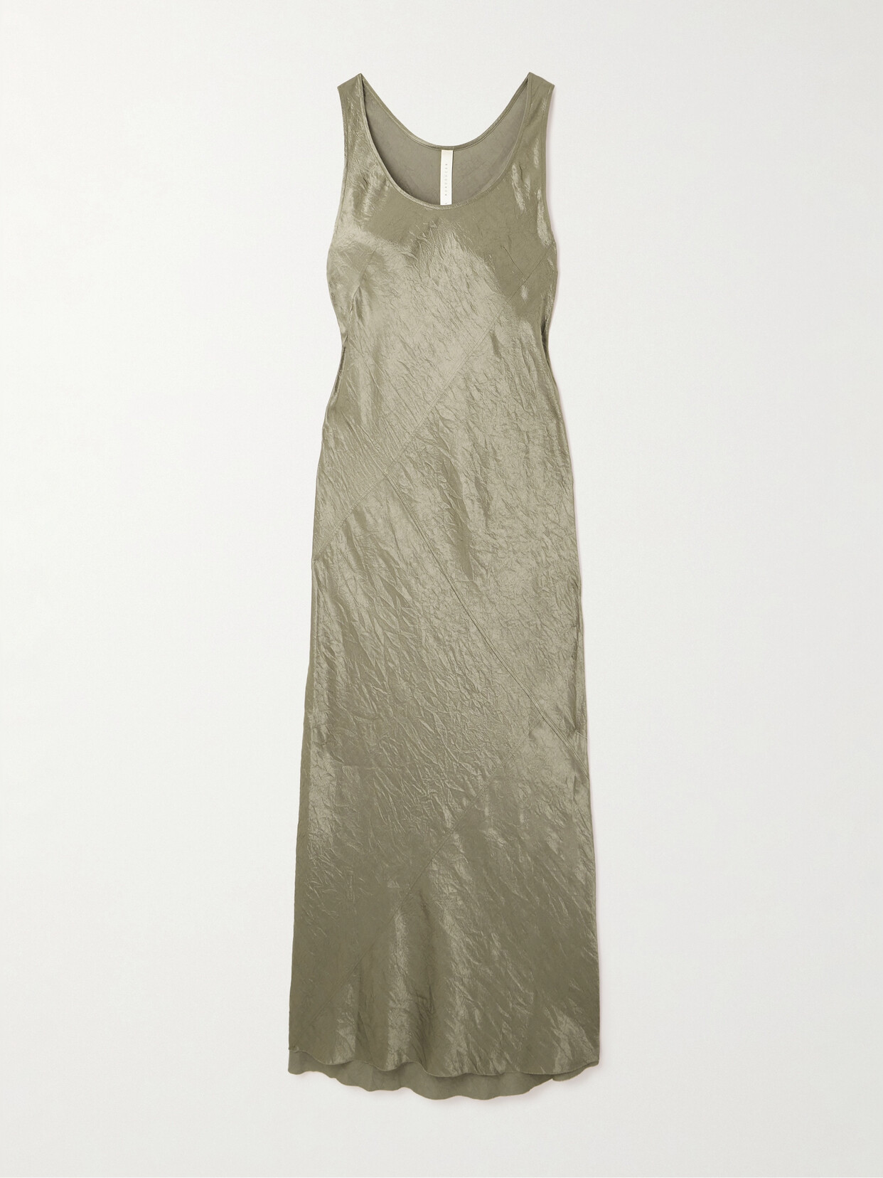 Lauren Manoogian - + Net Sustain Luster Bias Crinkled-satin Maxi Dress - Gray