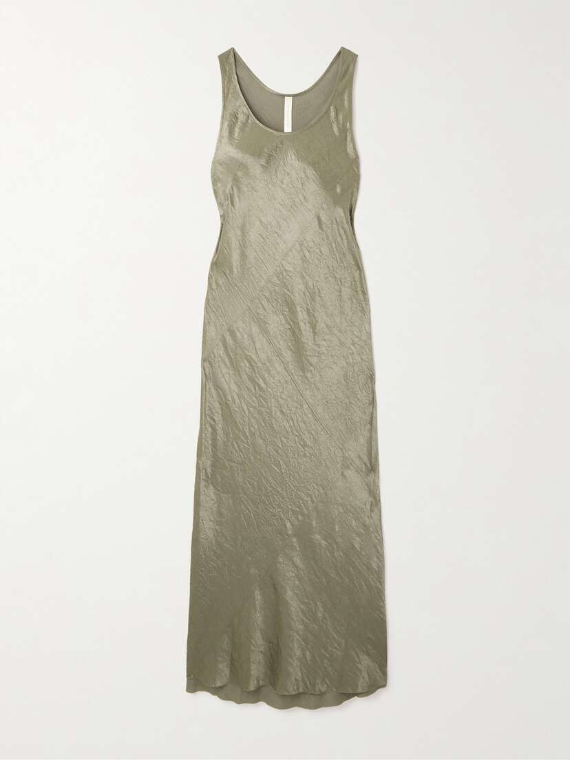 Lauren Manoogian + Net Sustain Luster Bias Crinkled-satin Maxi Dress