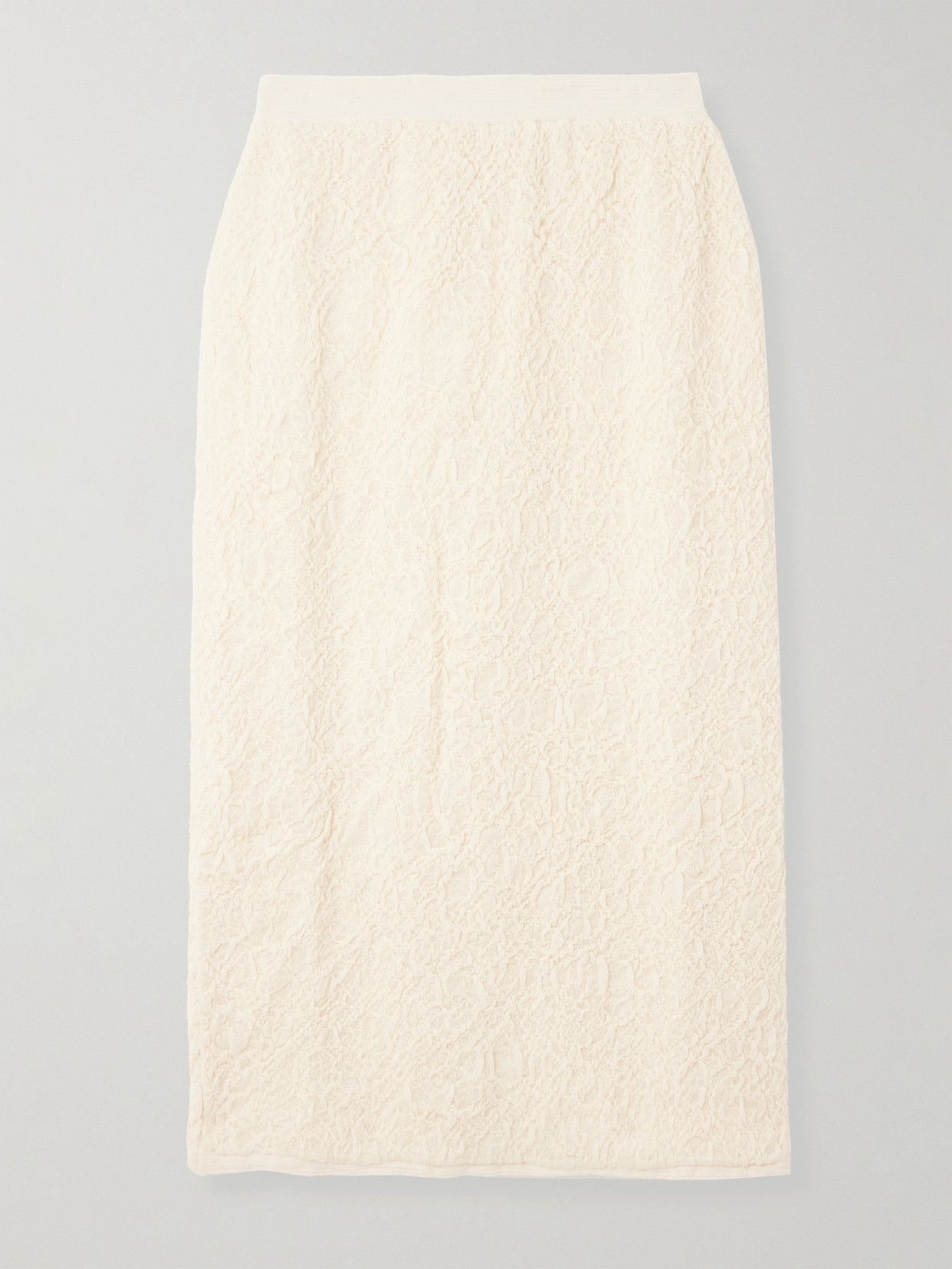 Lauren Manoogian + Net Sustain Stretch-alpaca Cloqué Midi Skirt In Cream