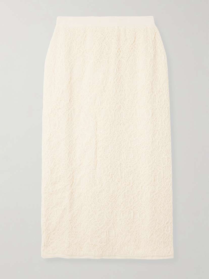 Lauren Manoogian + Net Sustain Stretch-alpaca Cloqué Midi Skirt