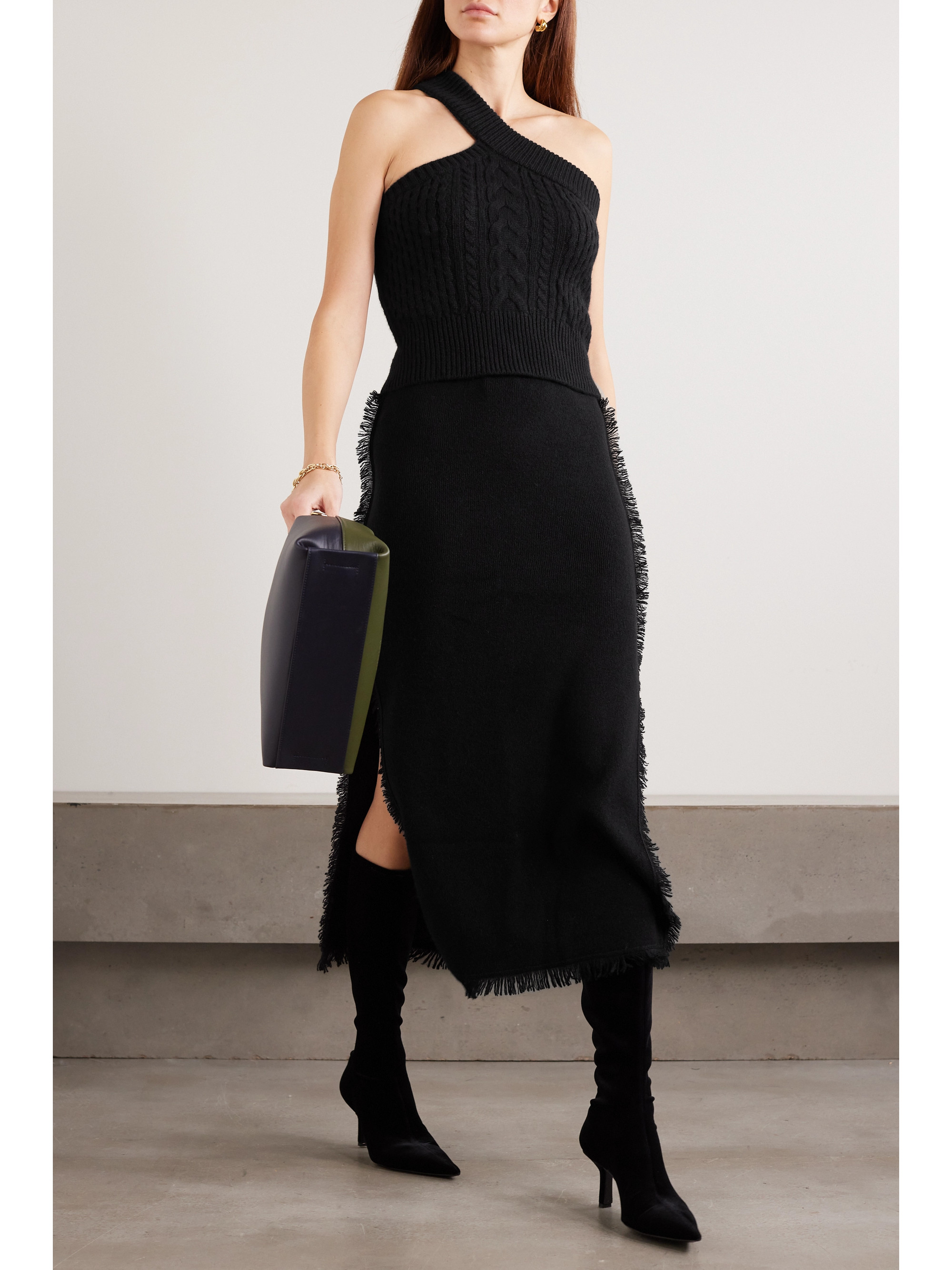 LISA YANG - Hilde one-shoulder cable-knit cashmere top | Plush