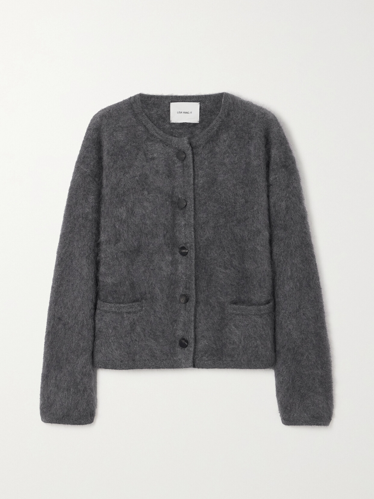 LISA YANG - Kiana Brushed-cashmere Cardigan - Gray