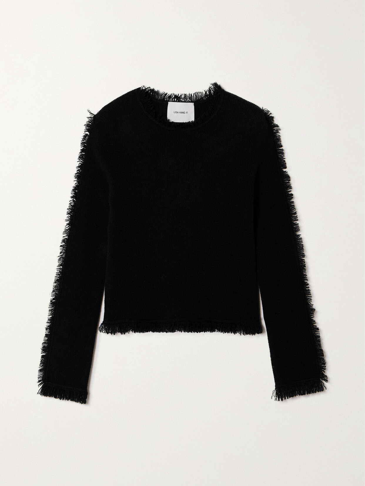 Shop Lisa Yang Jae Frayed Cashmere Sweater In Black