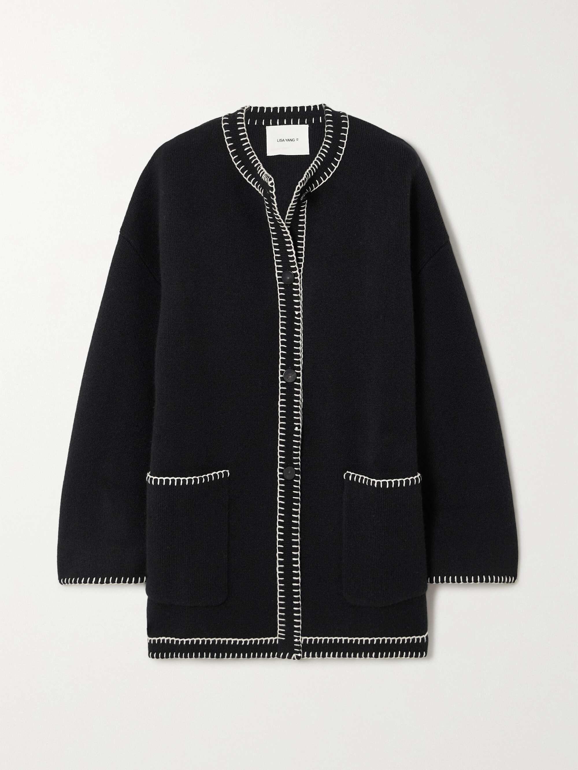 LISA YANG Jolanda whipstitched cashmere cardigan | NET-A-PORTER