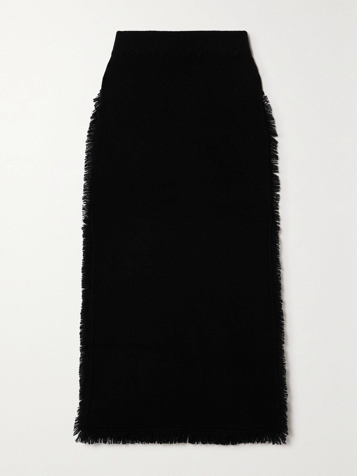 Lisa Yang Jin Frayed Cashmere Midi Skirt In Black