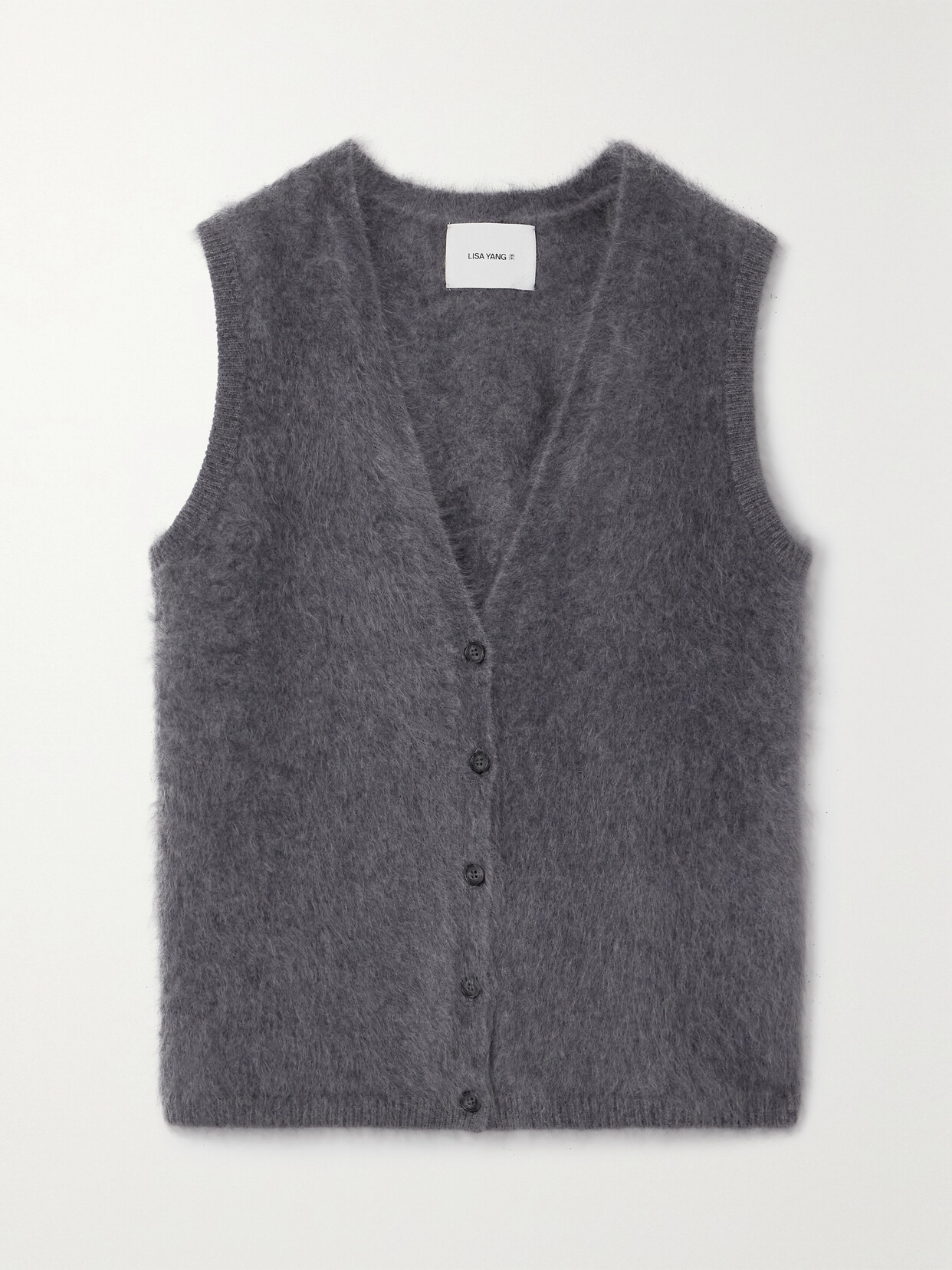 Lisa Yang Astrid Brushed Cashmere Vest In Gray