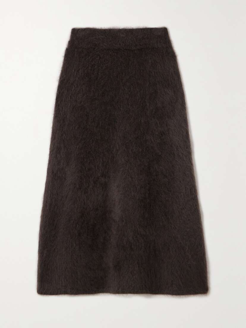 Lisa Yang Asta Brushed-cashmere Midi Skirt