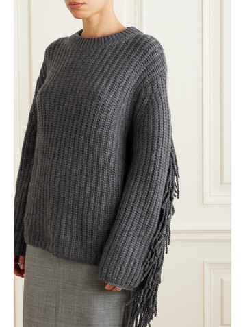 LISA YANG Hilma fringed ribbed cashmere sweater