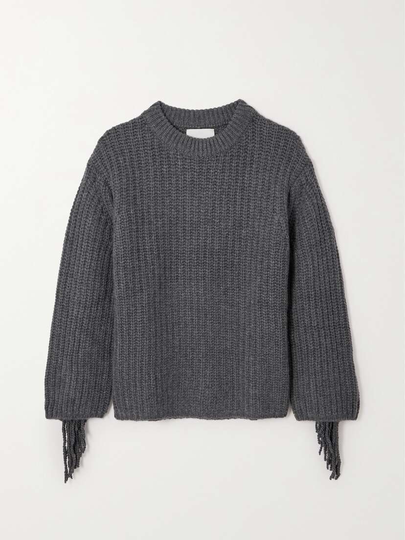 Lisa Yang Hilma Fringed Ribbed Cashmere Sweater
