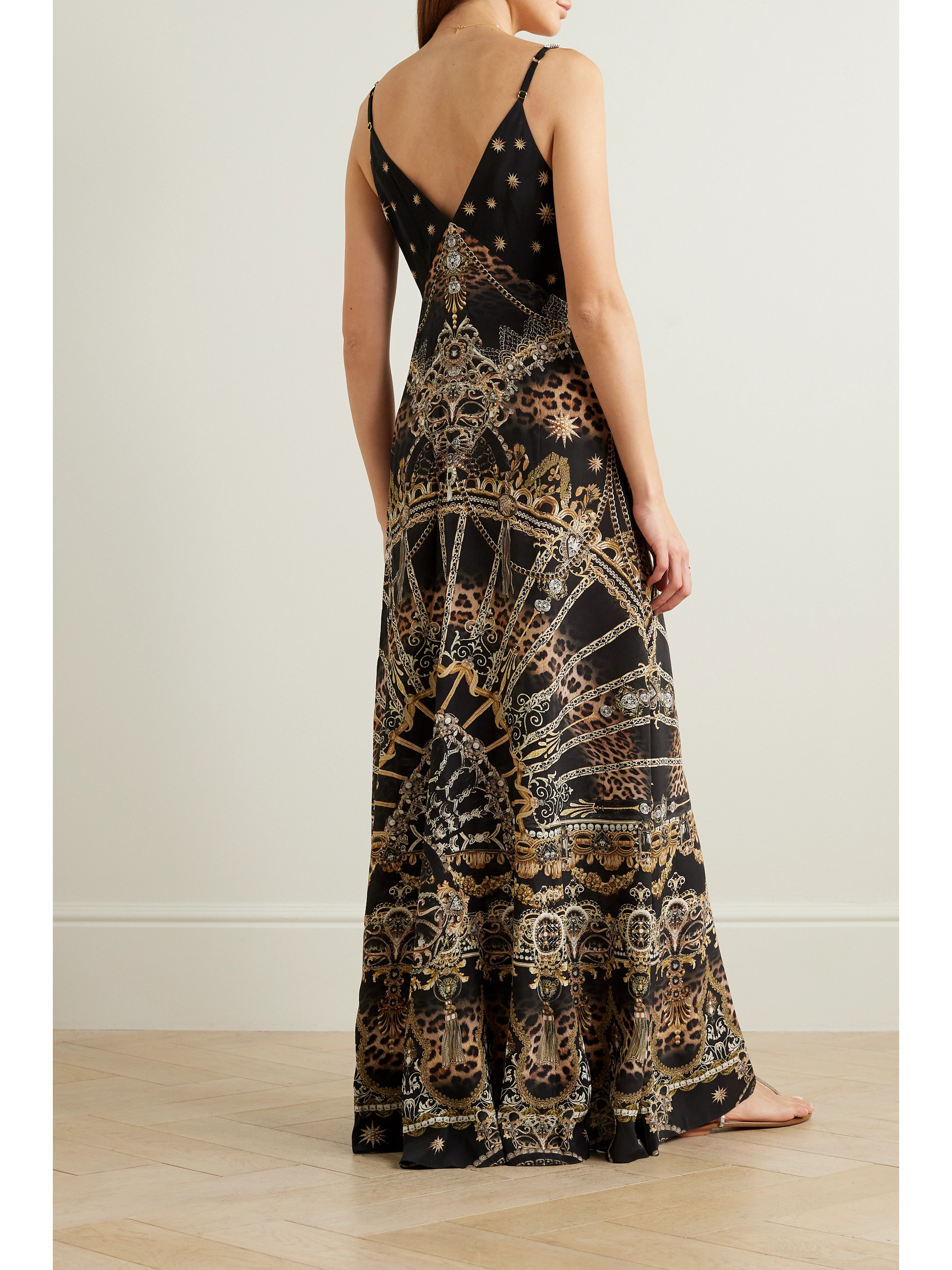 Camilla Crystal-embellished printed silk-crepe maxi dress thumbnail