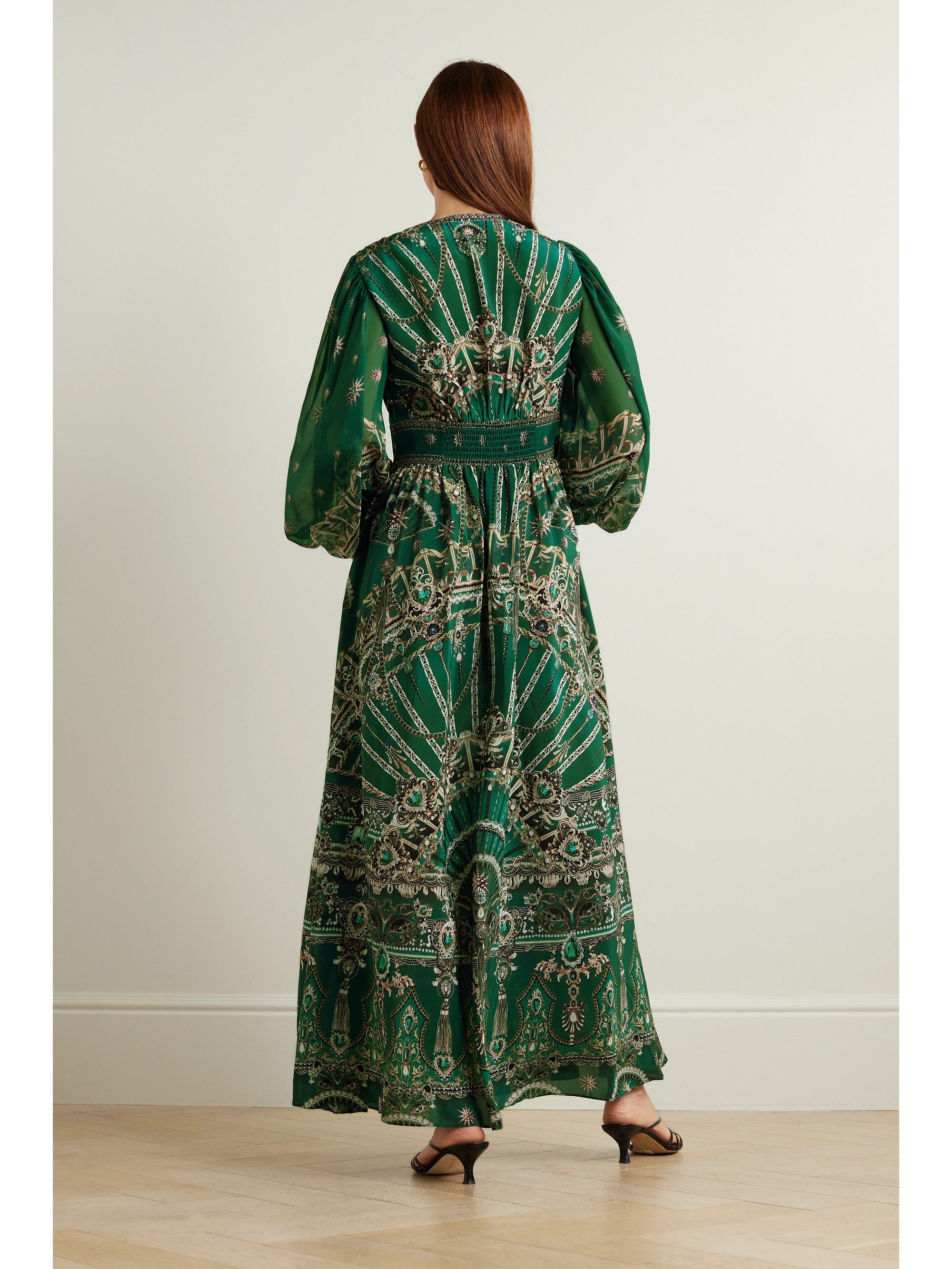 Camilla Embellished printed silk-crepe maxi dress thumbnail