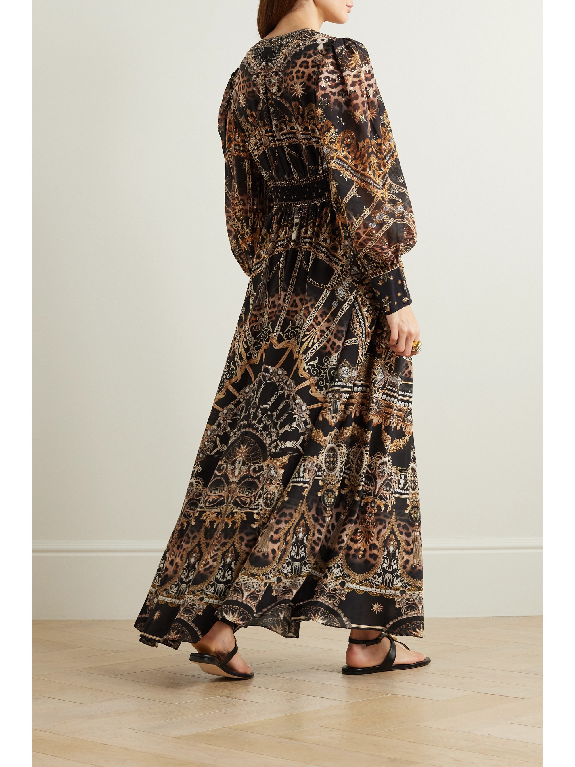 Camilla Crystal-embellished printed fil coupé silk-charmeuse maxi dress thumbnail