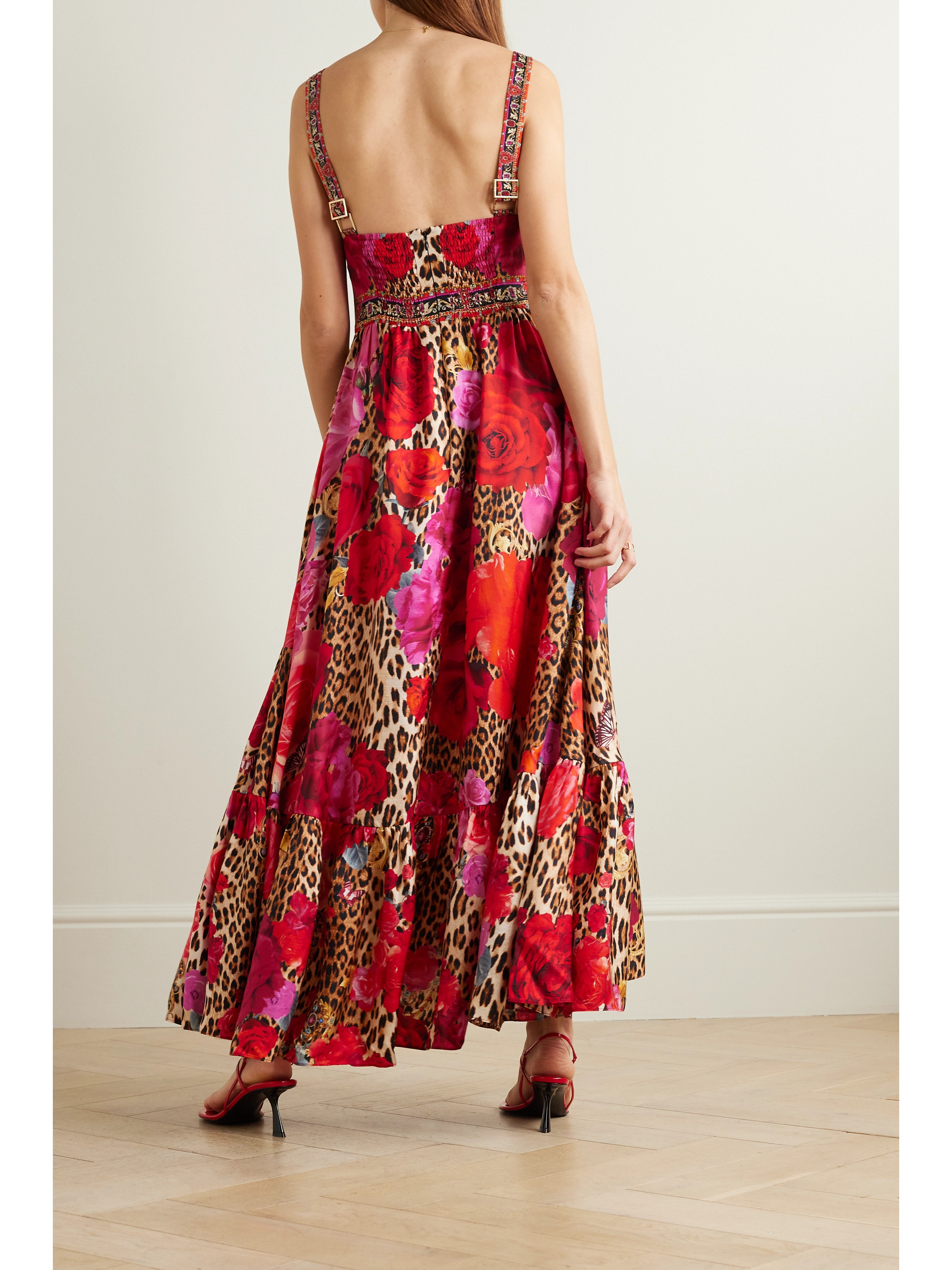 Camilla Crystal-embellished printed silk-twill maxi dress thumbnail