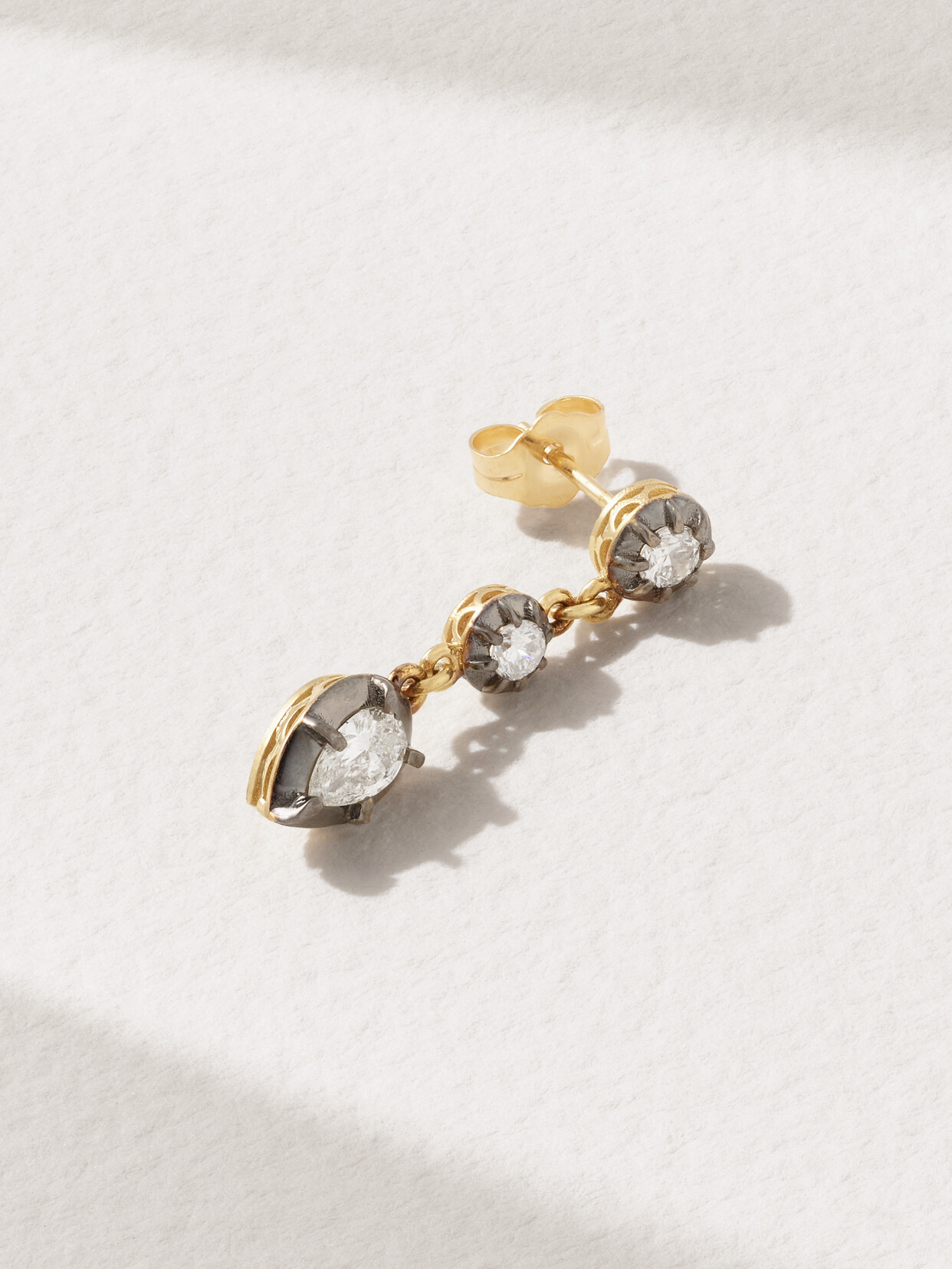 Jacquie Aiche - Sophia 14-karat Gold, Rhodium And Diamond Single Earring - One size