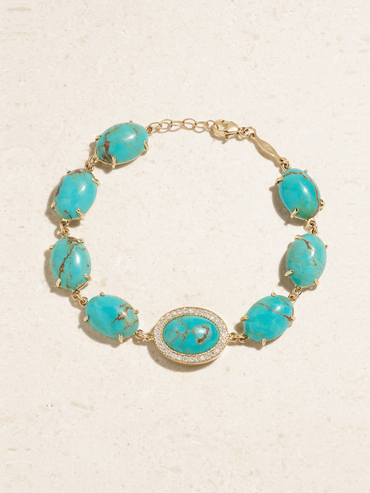 Jacquie Aiche - 14-karat Gold, Turquoise And Diamond Bracelet - One size