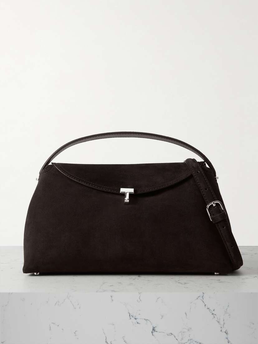 TOTEME T-lock Suede Shoulder Bag