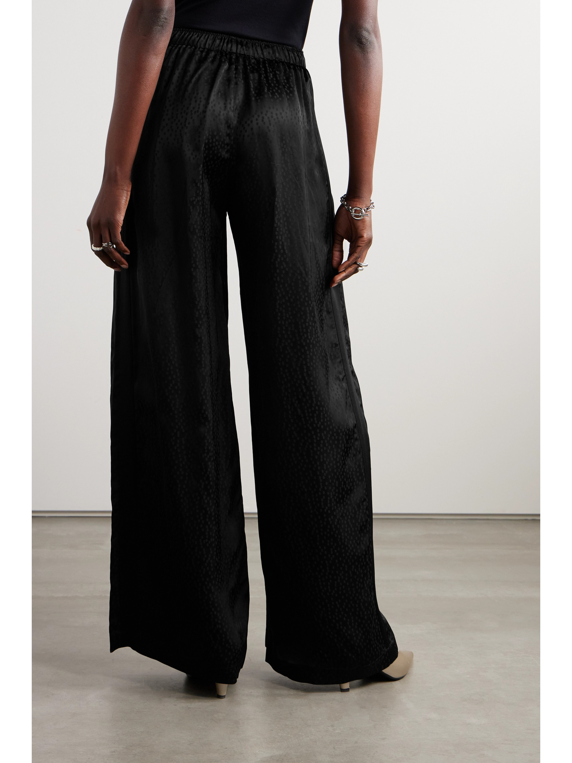 AZ Factory + Lutz Huelle satin-jacquard wide-leg pants