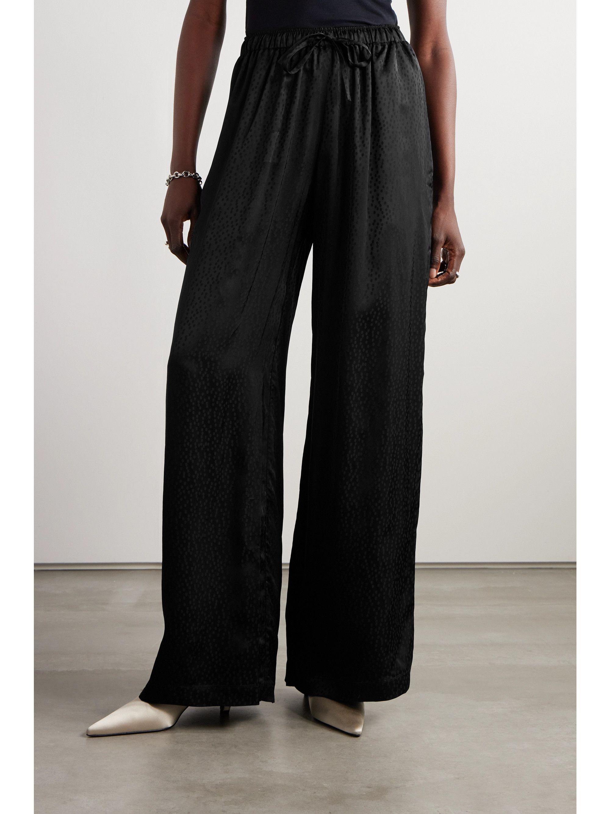 AZ Factory + Lutz Huelle satin-jacquard wide-leg pants