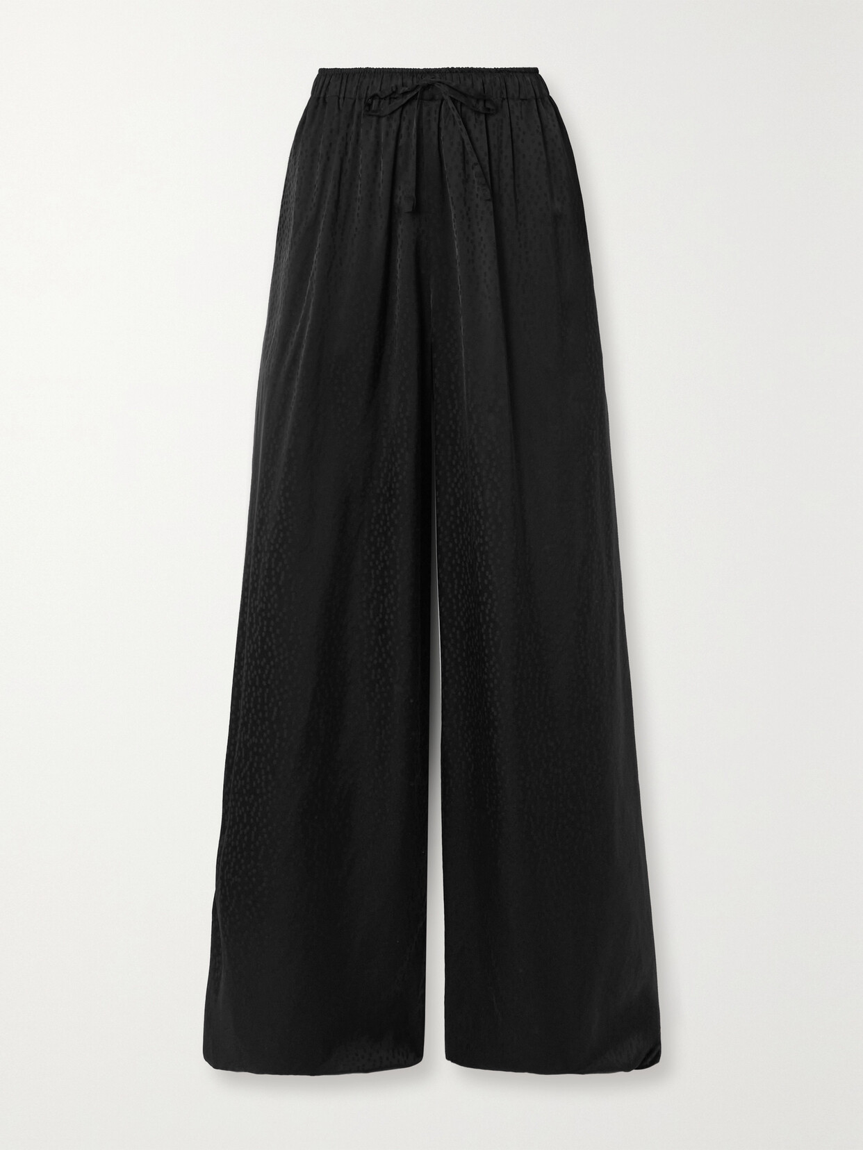 Az Factory + Lutz Huelle Satin-jacquard Wide-leg Pants In Black