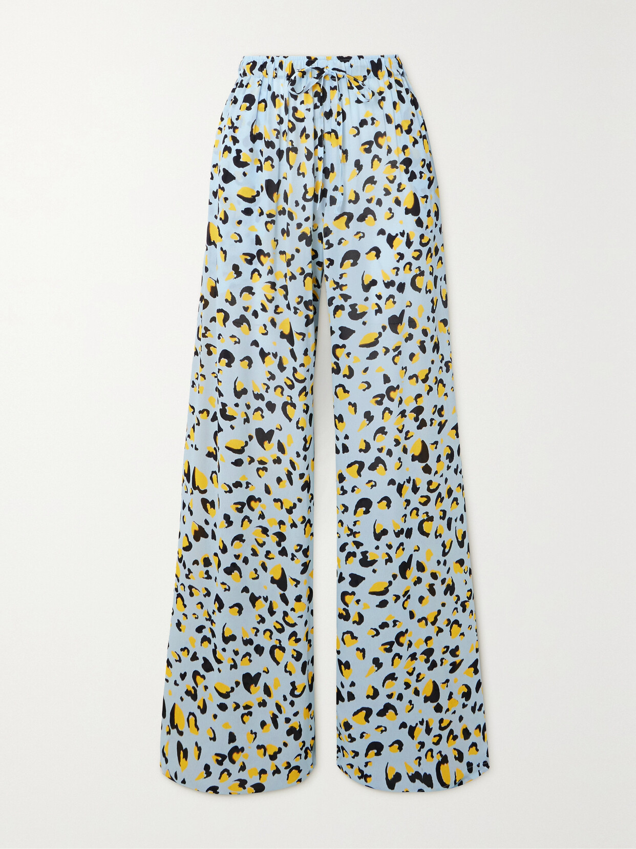 Shop Az Factory +lutz Huelle Leopard-print Crepe De Chine Wide-leg Pants In Multi