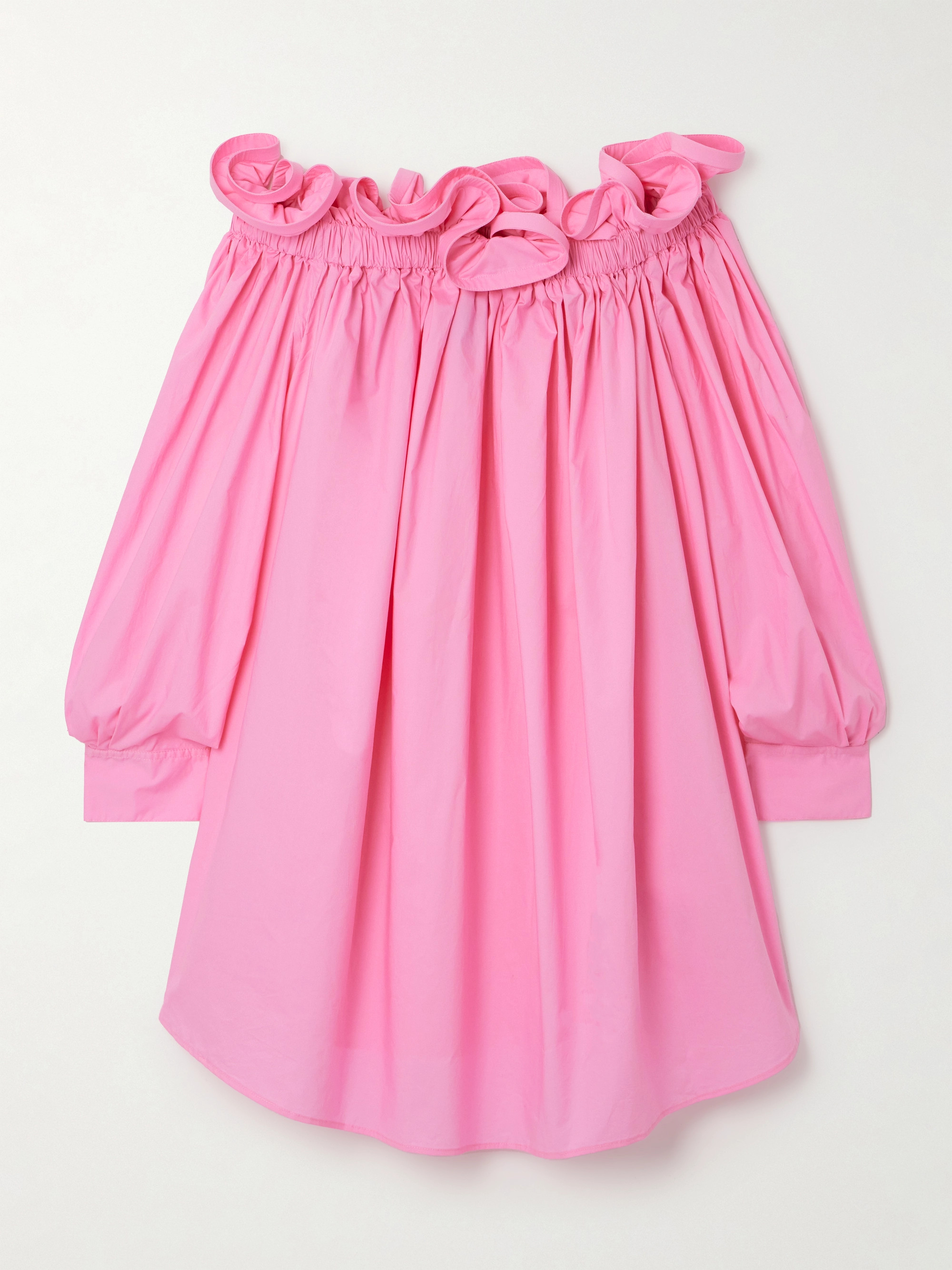 AZ Factory + Lutz Huelle Theodora off-the-shoulder ruffled cotton-poplin mini dress thumbnail