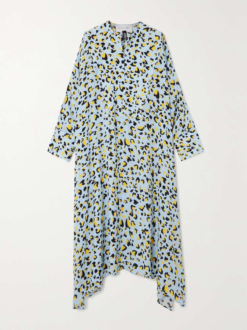 AZ Factory +lutz Huelle Leopard-print Crepe De Chine Kaftan