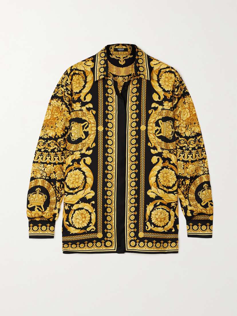 Versace Printed Silk-twill Shirt