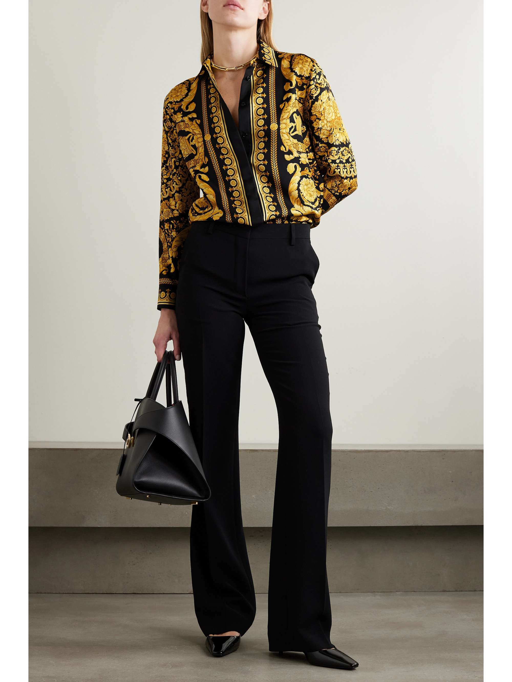 VERSACE Printed silk-twill shirt | NET-A-PORTER