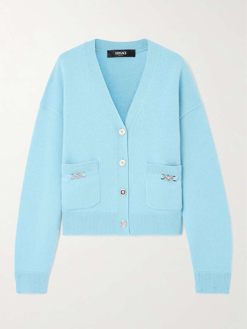 Versace Embellished Cashmere Cardigan