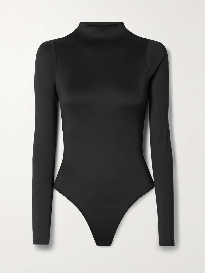 GOOD AMERICAN Scuba Funnel Stretch-jersey Thong Bodysuit