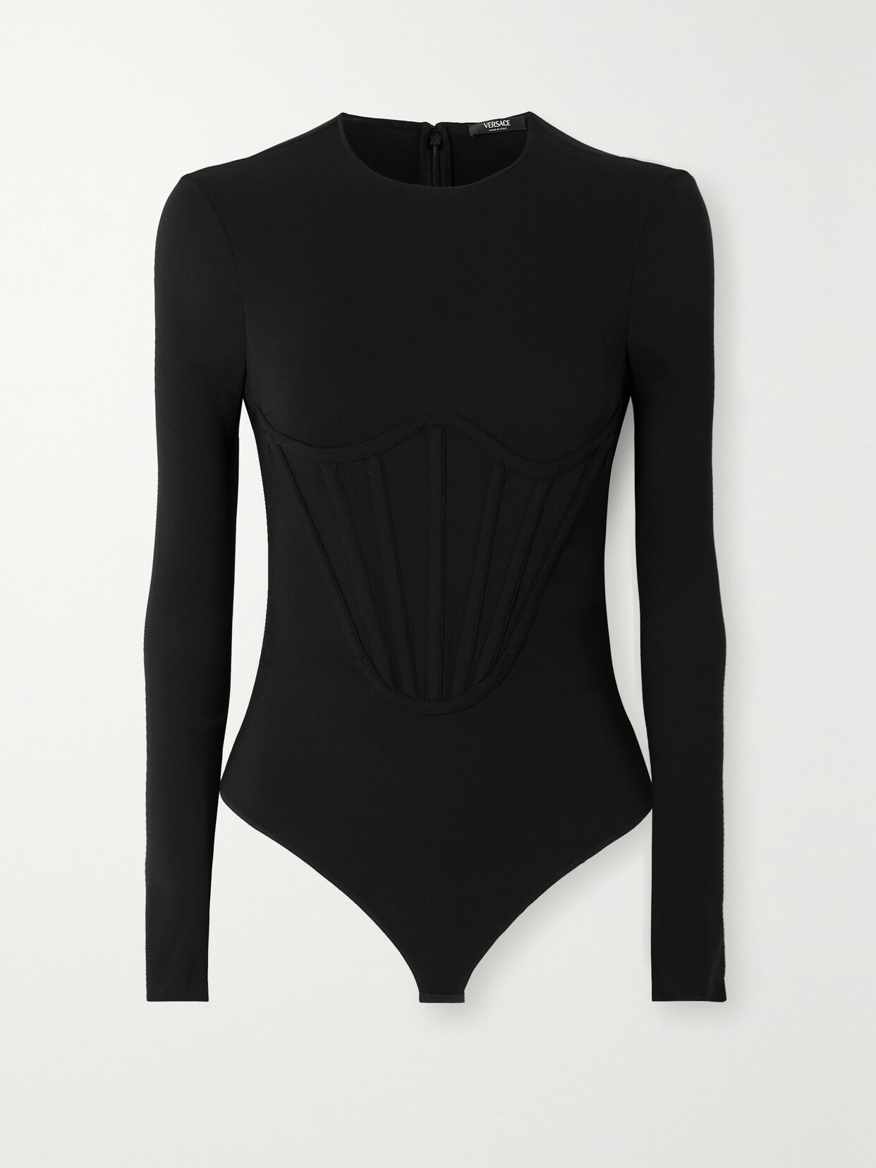 Versace Stretch-georgette Bodysuit - Black