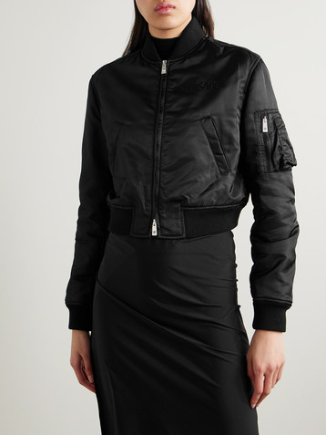 Versace Cropped shell bomber jacket