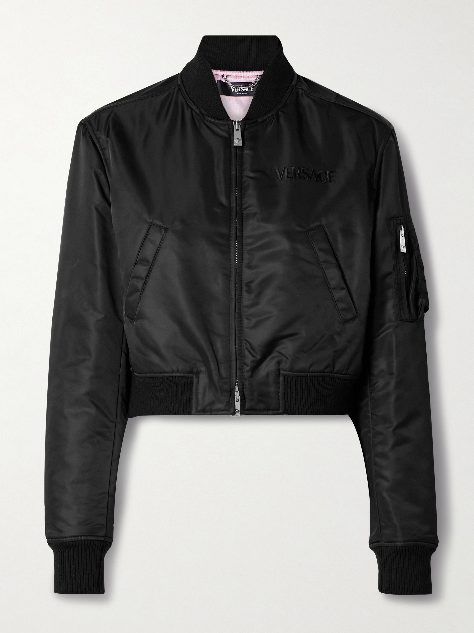 Versace Cropped shell bomber jacket thumbnail