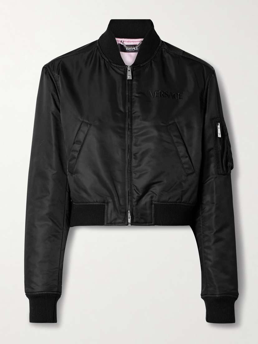 Versace Cropped Shell Bomber Jacket