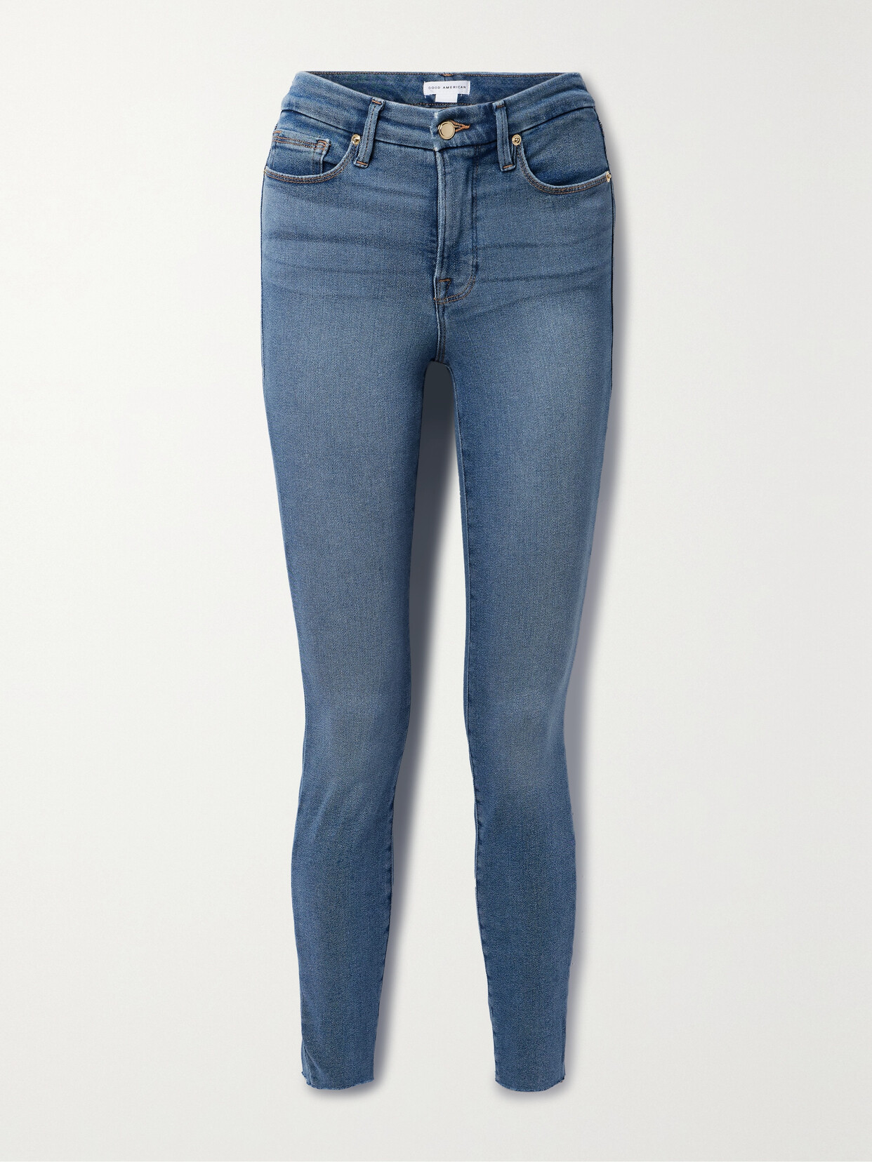 Good American Good Legs Organic High-rise Slim-leg Jeans In Blue