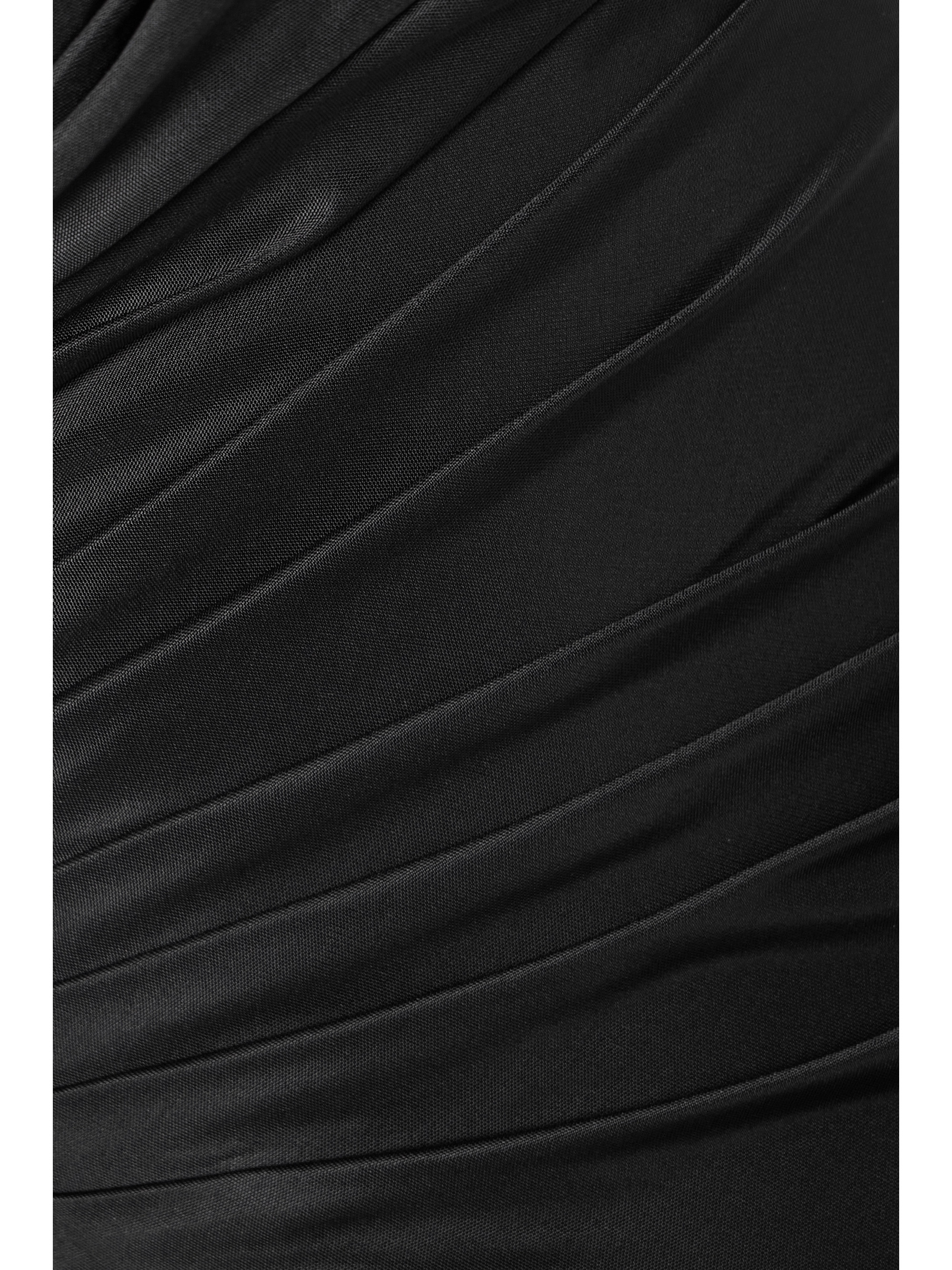 Versace Asymmetric embellished draped jersey and crepe gown