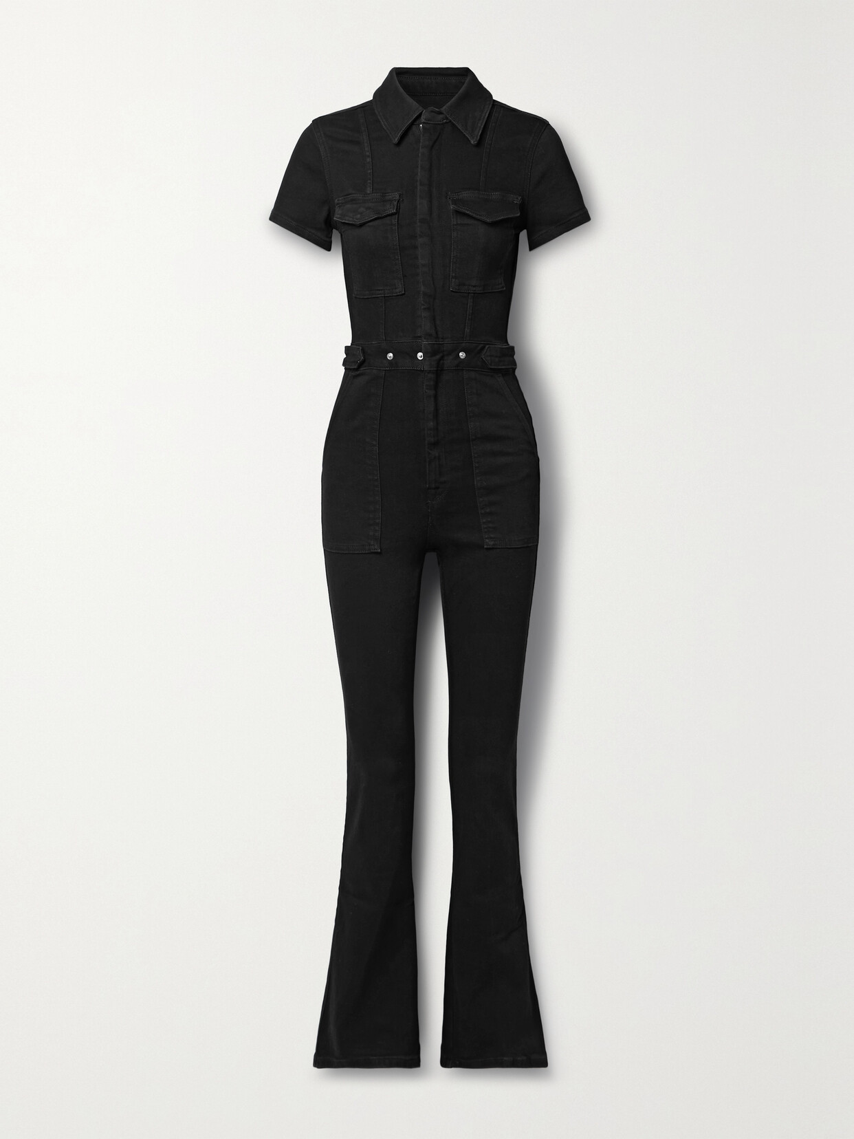 GOOD AMERICAN - Fit For Success Stretch-denim Jumpsuit - Black