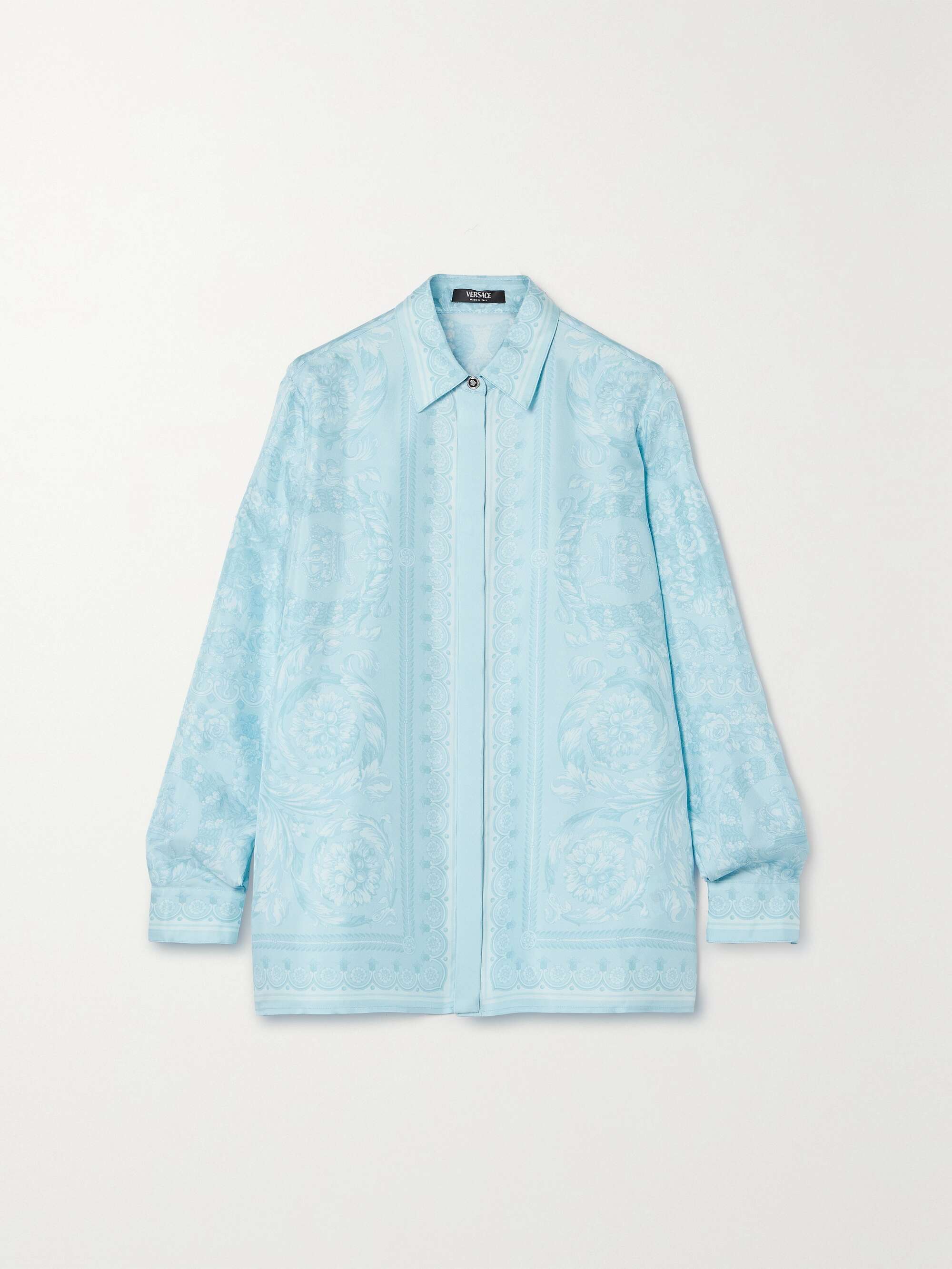 VERSACE Printed silk-twill shirt