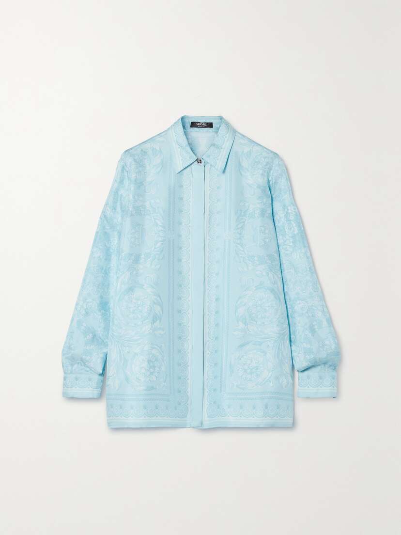 Versace Printed Silk-twill Shirt