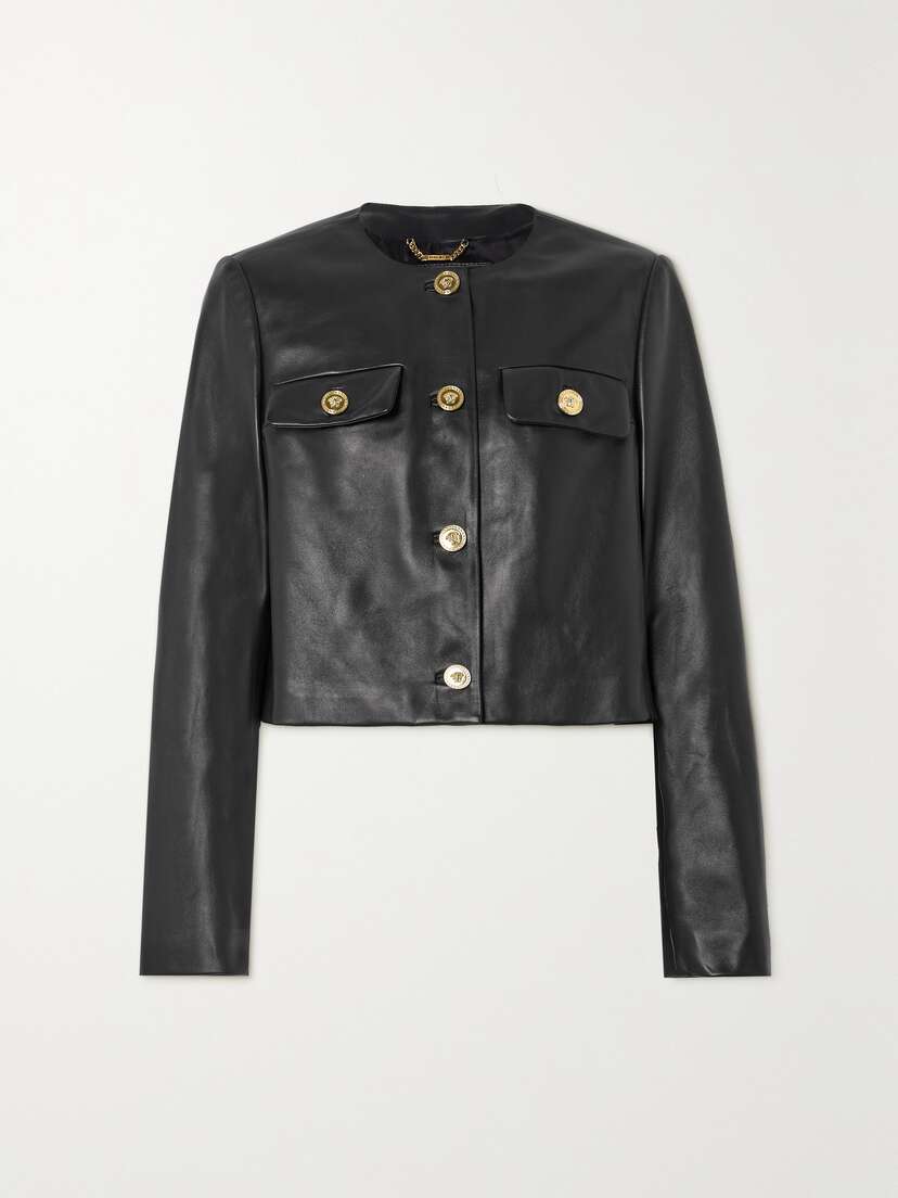 Versace Cropped Leather Jacket