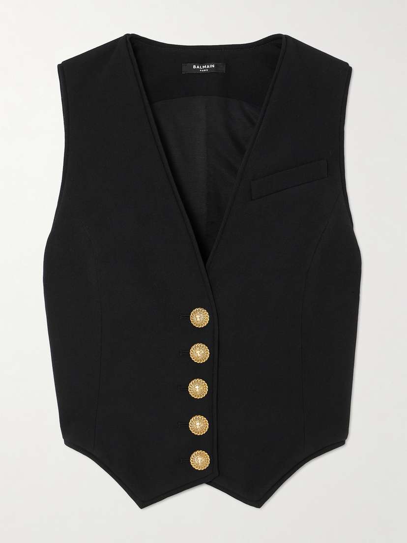 Balmain Button-embellished Wool Vest