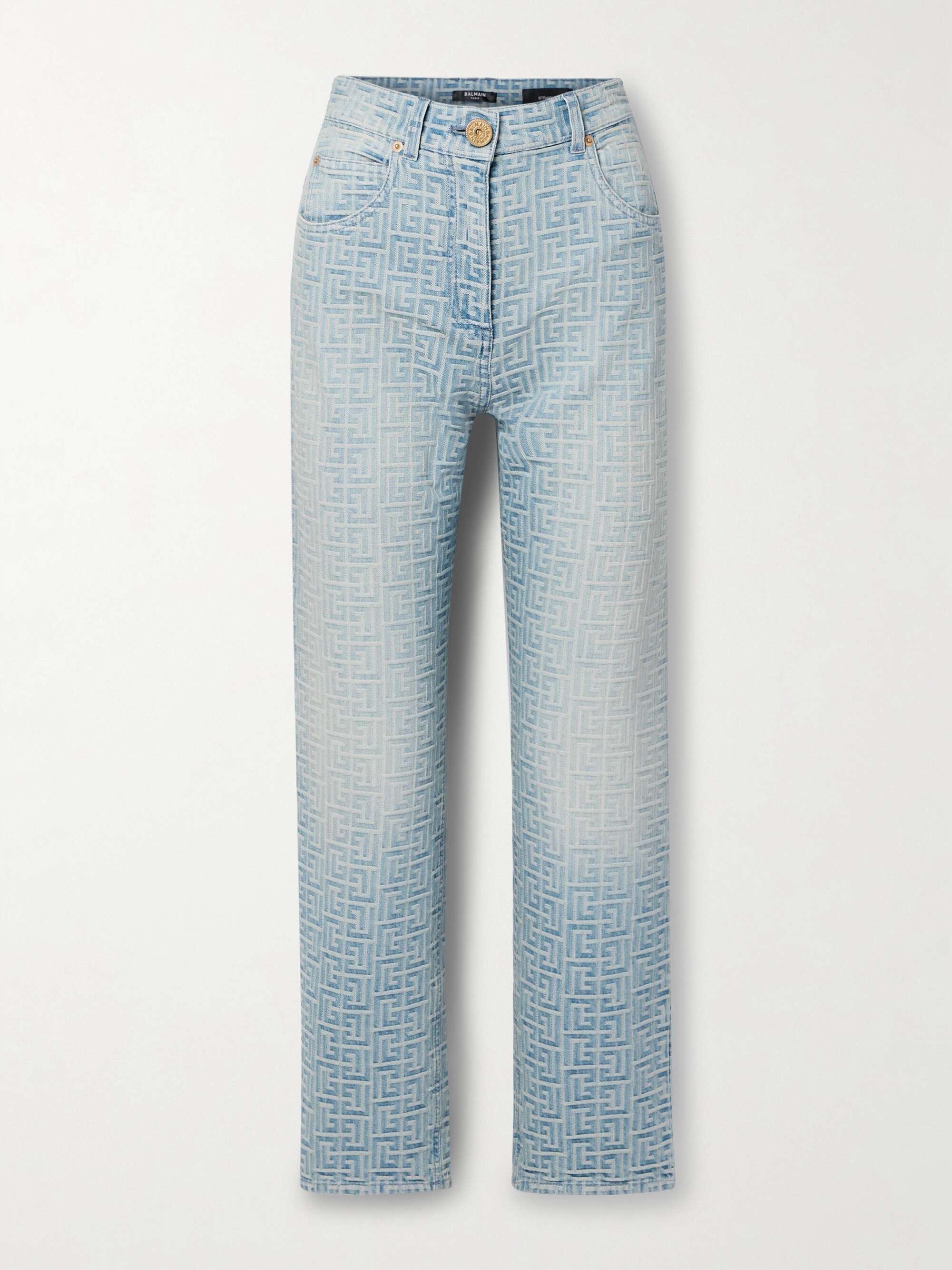 LOEWE Chain-embellished mid-rise straight-leg jeans