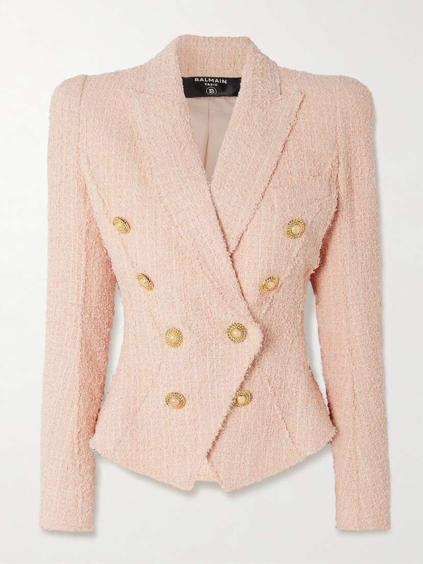 Balmain Double-breasted Tweed Blazer