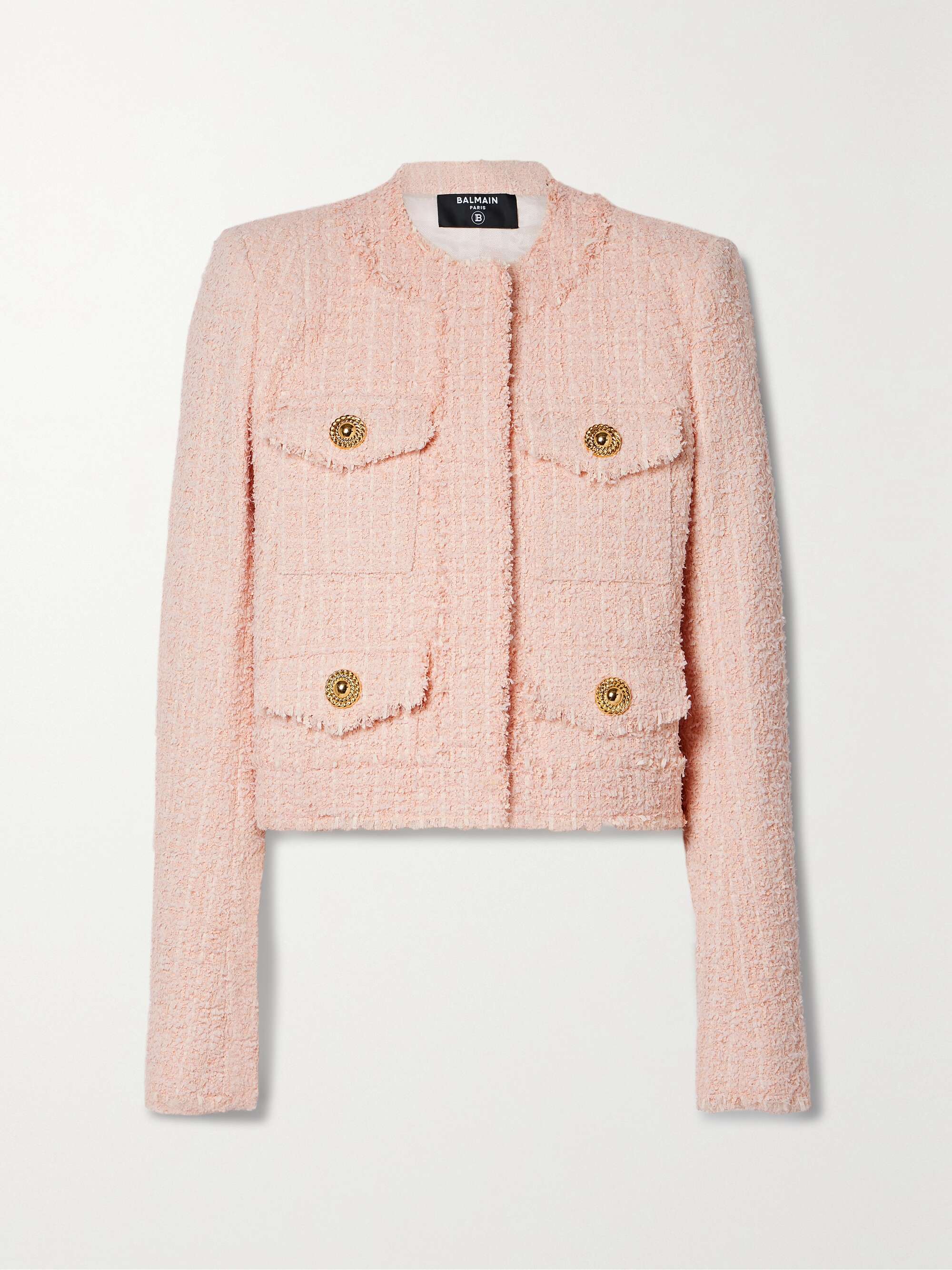 BALMAIN Cropped tweed jacket | NET-A-PORTER