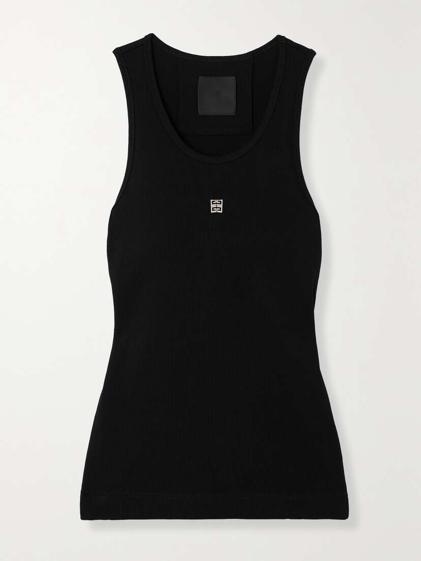 Givenchy Embellished Ribbed Stretch-cotton Tank