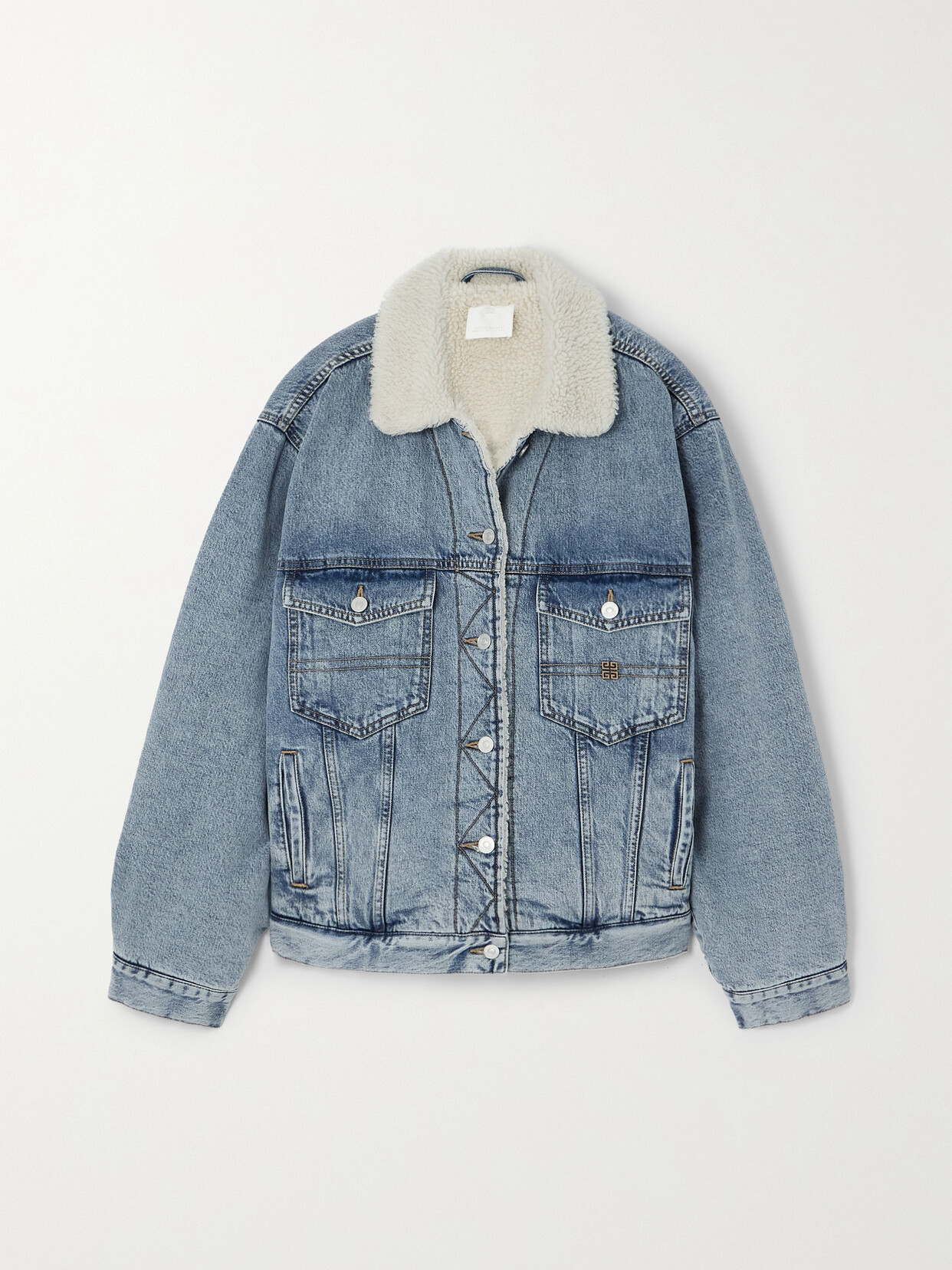 Givenchy Fleece-lined Denim Jacket In Blue