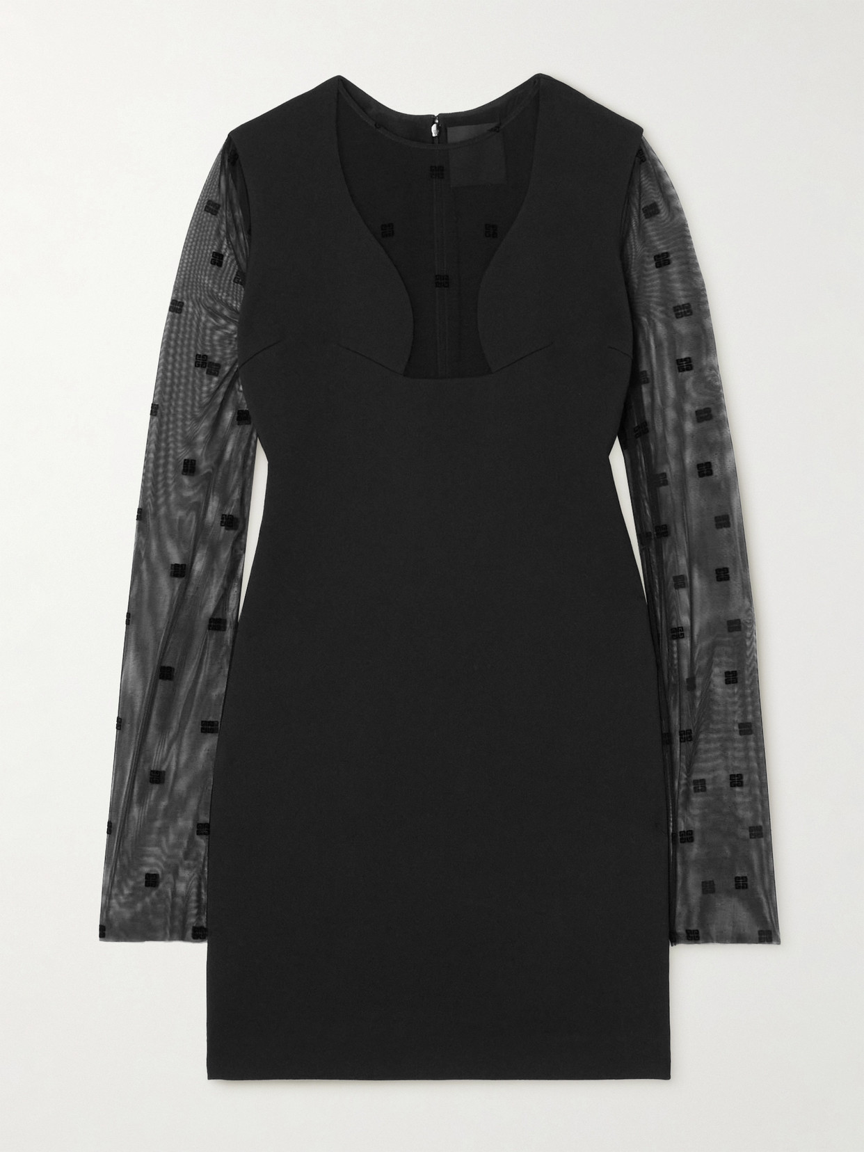 Givenchy Tulle-trimmed Crepe Mini Dress In Black