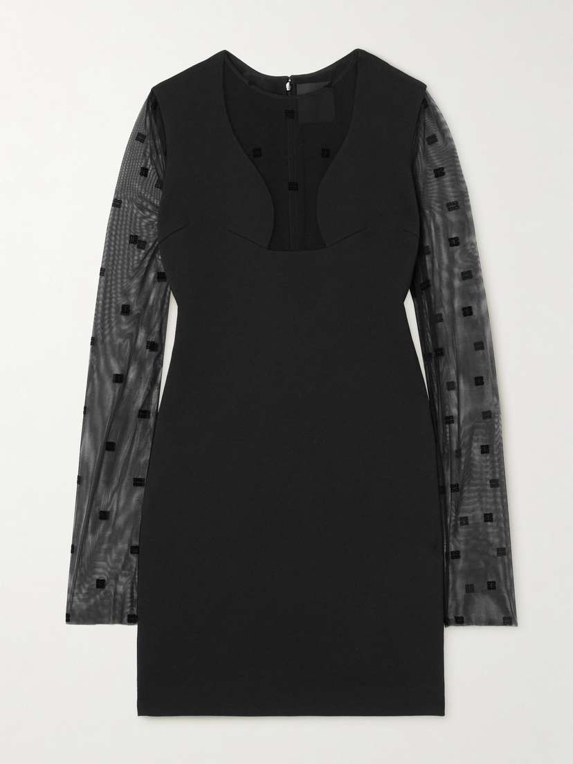 Givenchy Tulle-trimmed Crepe Mini Dress